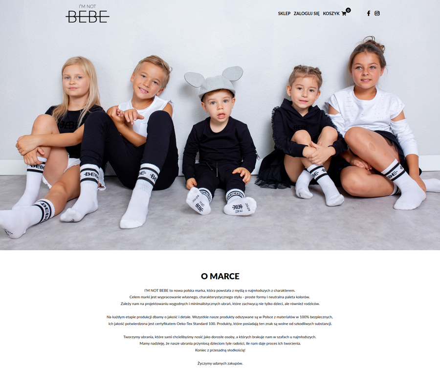  Dziecko Odzież, Moda, Tekstylia Sklepy internetowe  - I’M NOT BEBE
